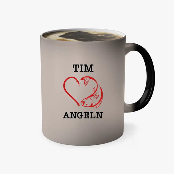 Personalisierte Tasse Angeln - I love Angeln