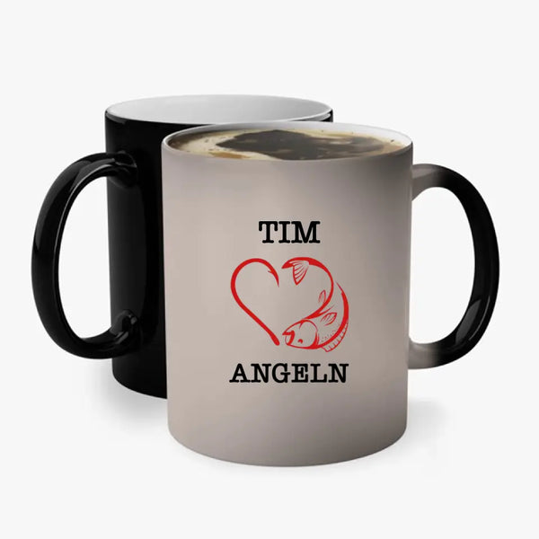 Personalisierte Tasse Angeln - I love Angeln