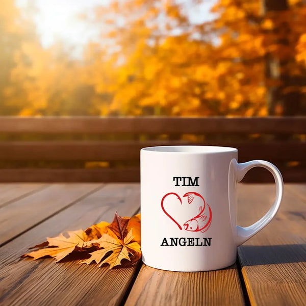 Personalisierte Tasse Angeln - I love Angeln