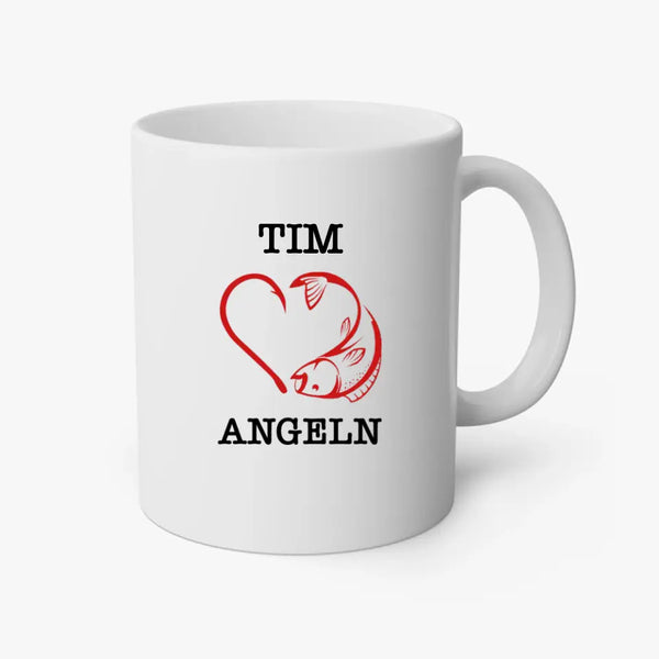 Personalisierte Tasse Angeln - I love Angeln