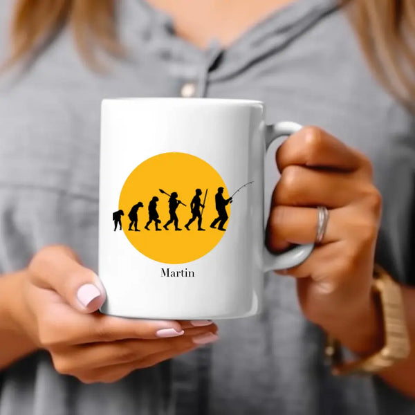 Personalisierte Tasse Angeln - Evolution