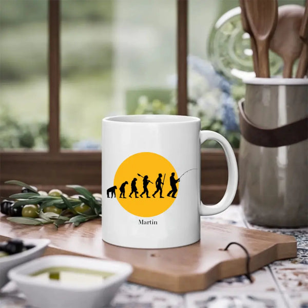 Personalisierte Tasse Angeln - Evolution