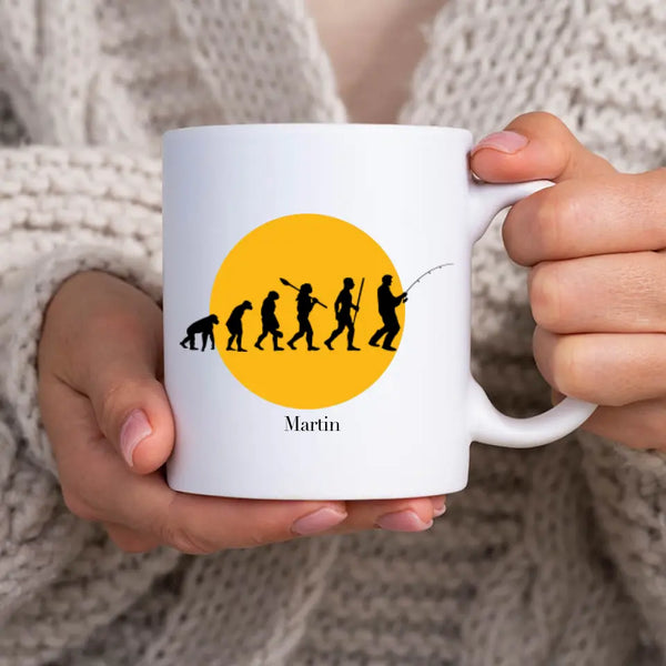 Personalisierte Tasse Angeln - Evolution