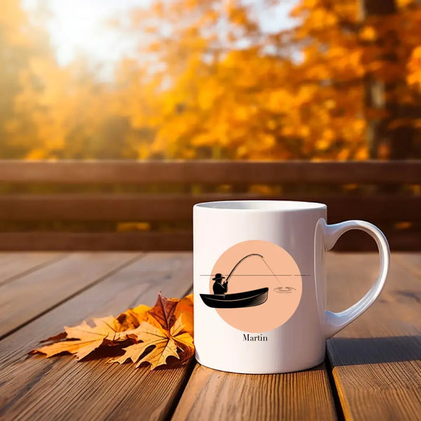 Personalisierte Tasse Angeln - Silhouette