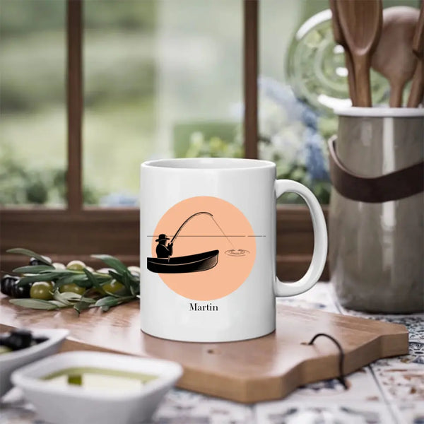 Personalisierte Tasse Angeln - Silhouette