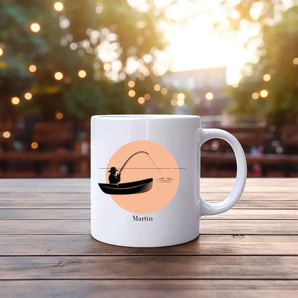 Personalisierte Tasse Angeln - Silhouette