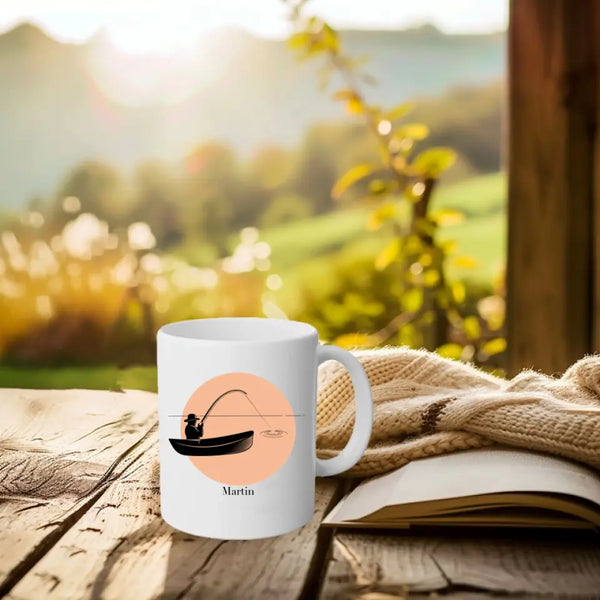 Personalisierte Tasse Angeln - Silhouette