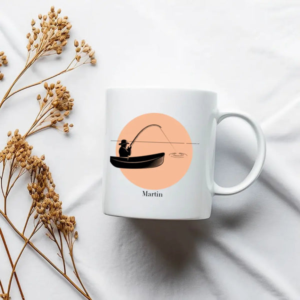 Personalisierte Tasse Angeln - Silhouette