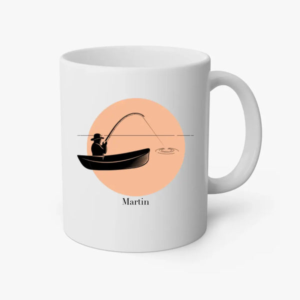 Personalisierte Tasse Angeln - Silhouette