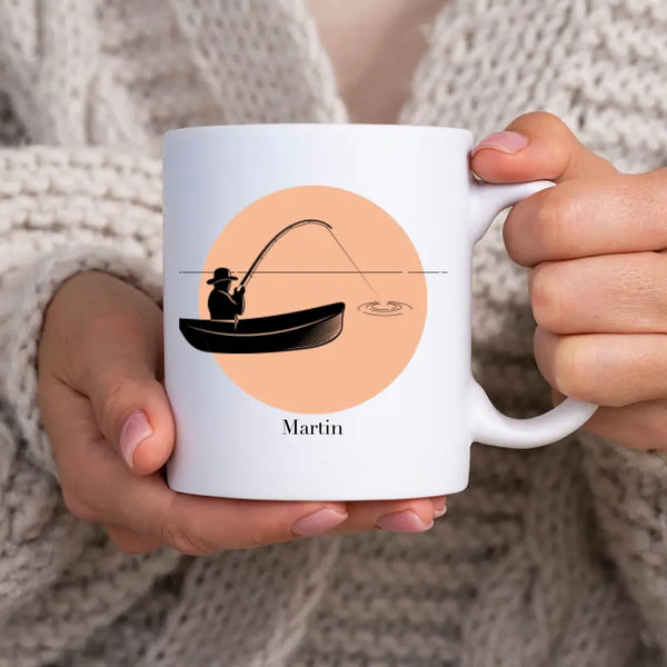 Personalisierte Tasse Angeln - Silhouette