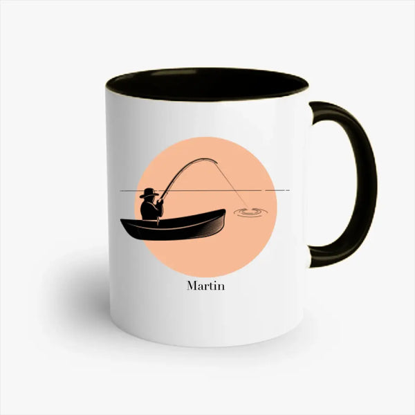 Personalisierte Tasse Angeln - Silhouette