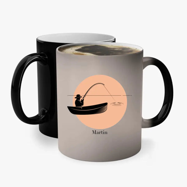 Personalisierte Tasse Angeln - Silhouette