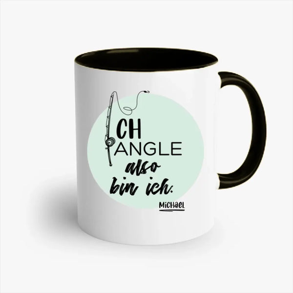 Personalisierte Tasse Angeln - also bin ich