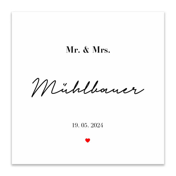 Fingerabdruck-Leinwand - Mr and Mrs
