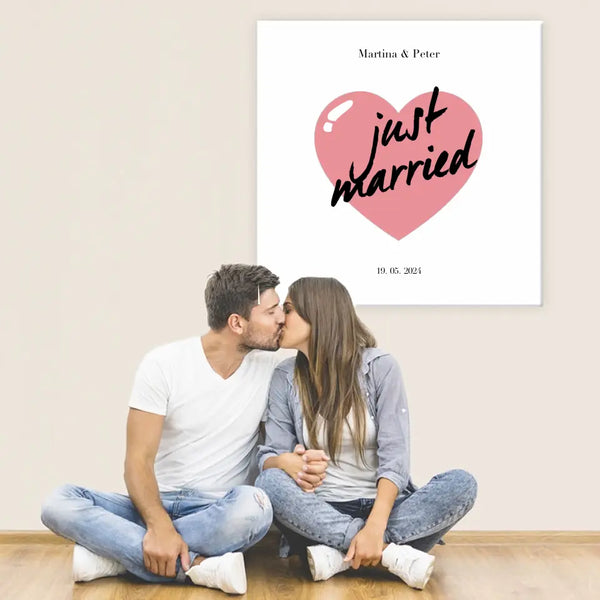 Fingerabdruck-Leinwand - Just Married