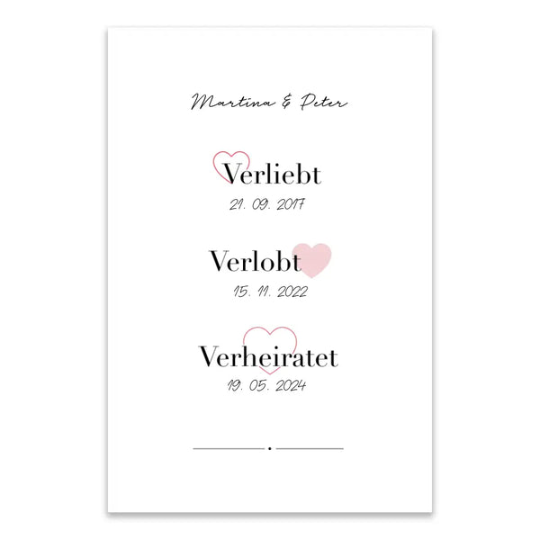 Personalisiertes Bild - Verliebt, Verlobt, Verheiratet