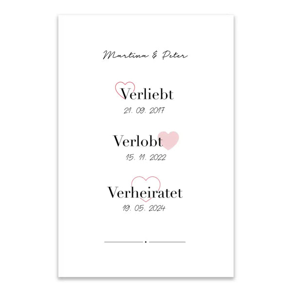 Personalisiertes Bild - Verliebt, Verlobt, Verheiratet