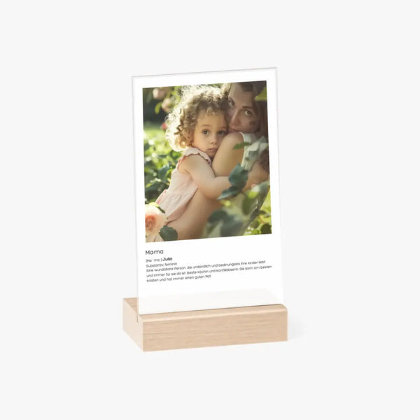 Acrylglasbild mit Holzständer Muttertag - Definitionsbild