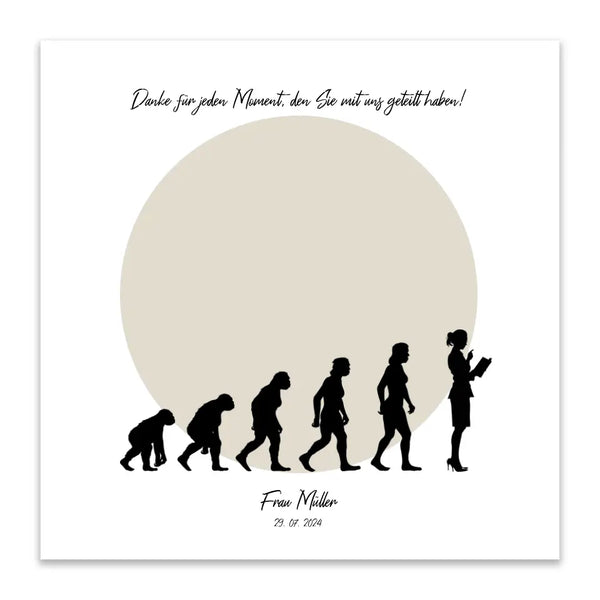 Fingerabdruck-Leinwand Lehrer - Evolution