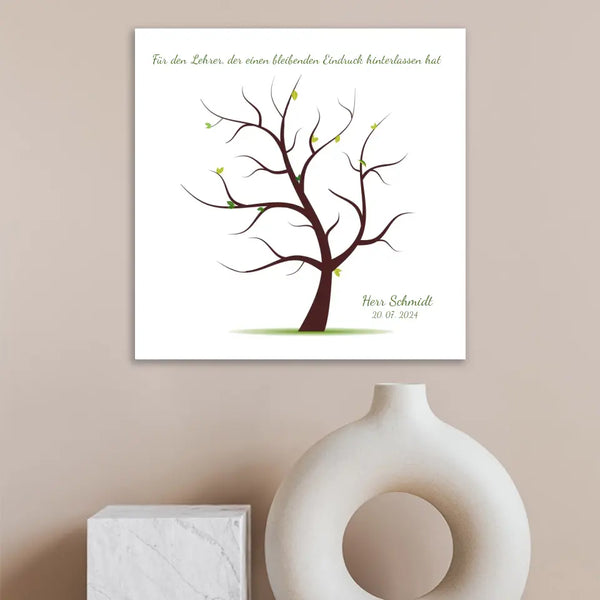 Fingerabdruck-Leinwand Lehrer - Baum