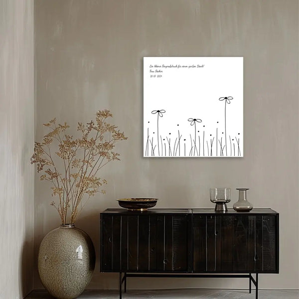 Fingerabdruck-Leinwand Lehrer - Blumenwiese