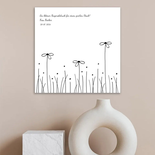 Fingerabdruck-Leinwand Lehrer - Blumenwiese