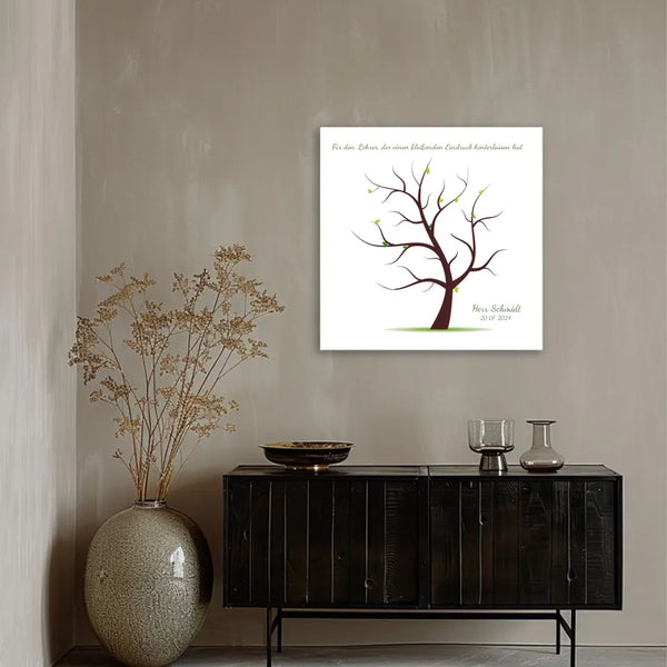 Fingerabdruck-Leinwand Lehrer - Baum