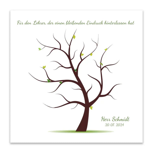 Fingerabdruck-Leinwand Lehrer - Baum