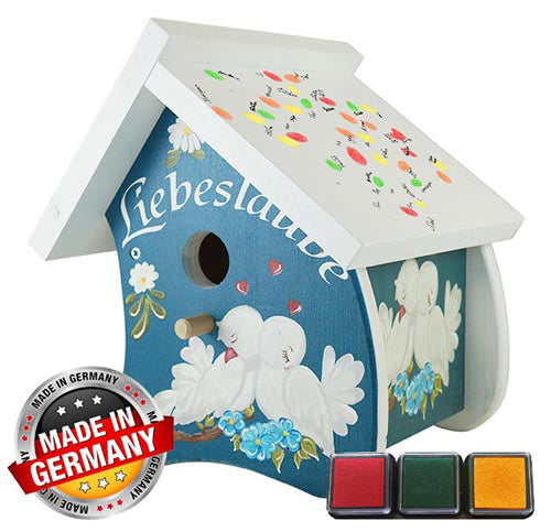 Gästebuch Vogelhaus Liebeslaube Blau