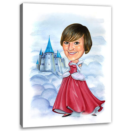 Karikatur vom Foto - Märchen-Prinzessin (HD03) - Lustige individuelle Karikatur vom eigenen Foto