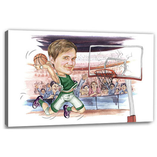 Karikatur vom Foto - Basketball (HD12) - Lustige individuelle Karikatur vom eigenen Foto