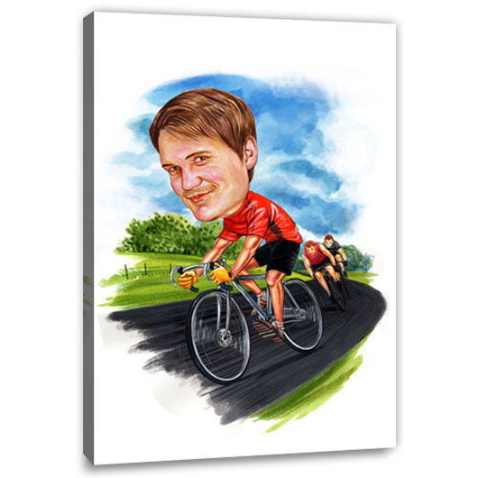 Karikatur vom Foto - Radfahrer (HD21) - Lustige individuelle Karikatur vom eigenen Foto