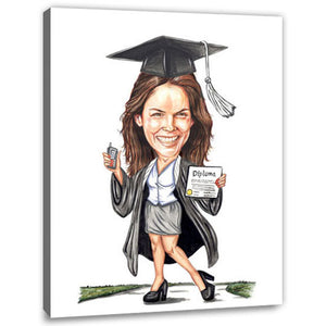 Karikatur vom Foto - Diplom-Abschluss (HD38) - Lustige individuelle Karikatur vom eigenen Foto