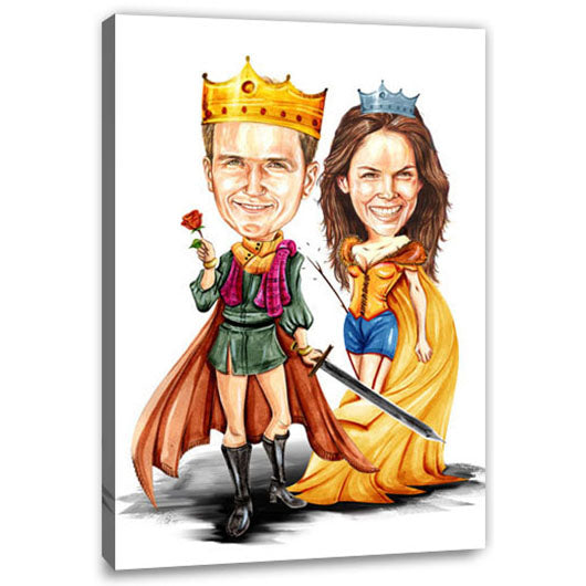 Karikatur vom Foto - Königspaar (HD62) - Lustige individuelle Karikatur vom eigenen Foto