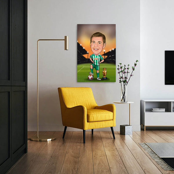 Karikatur vom Foto - Fussball-Meister (ca1107) - Lustige individuelle Karikatur vom eigenen Foto