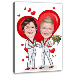 Karikatur vom Foto - In Love (ca1108) - Lustige individuelle Karikatur vom eigenen Foto