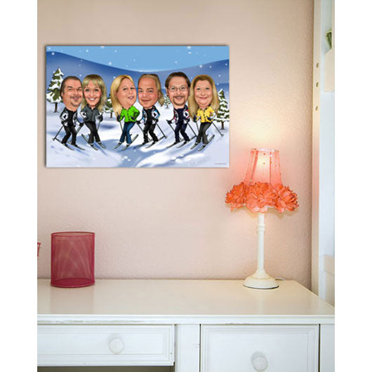 Karikatur vom Foto - Ski-Fahrer (ca1159) - Lustige individuelle Karikatur vom eigenen Foto