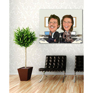 Karikatur vom Foto - Büro Kollegen (ca1169) - Lustige individuelle Karikatur vom eigenen Foto