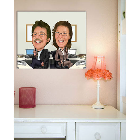 Karikatur vom Foto - Büro Kollegen (ca1169) - Lustige individuelle Karikatur vom eigenen Foto