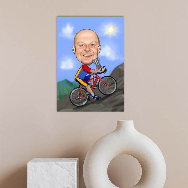 Karikatur vom Foto - Fahrrad, Rennrad (ca162) - Lustige individuelle Karikatur vom eigenen Foto