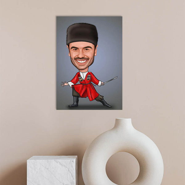 Karikatur vom Foto - Kosacke (ca177) - Lustige individuelle Karikatur vom eigenen Foto