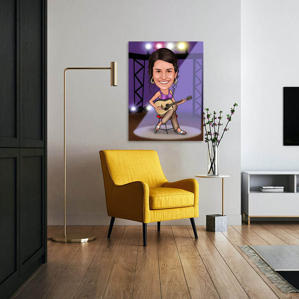 Karikatur vom Foto - Chanson (andere Instrumente mgl.) (ca180) - Lustige individuelle Karikatur vom eigenen Foto