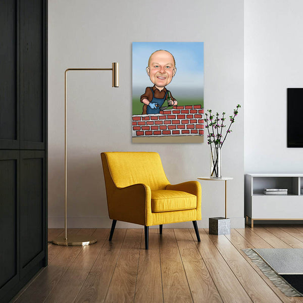 Karikatur vom Foto - Maurer (ca198) - Lustige individuelle Karikatur vom eigenen Foto