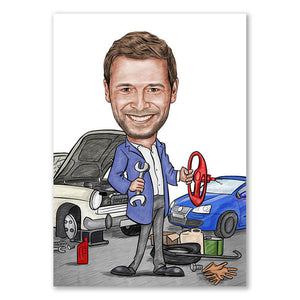 Karikatur vom Foto - Werkstatt Zeichnung farbig (ca200pen-color) - Lustige individuelle Karikatur vom eigenen Foto