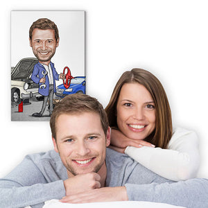 Karikatur vom Foto - Werkstatt Zeichnung farbig (ca200pen-color) - Lustige individuelle Karikatur vom eigenen Foto