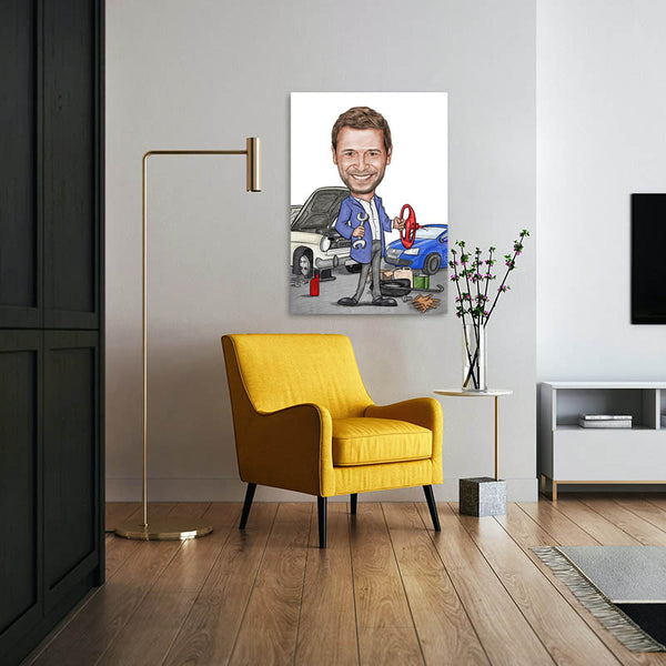Karikatur vom Foto - Werkstatt Zeichnung farbig (ca200pen-color) - Lustige individuelle Karikatur vom eigenen Foto