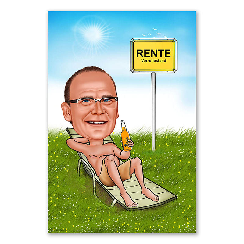 Cartoon Rente Karikatur vom Foto - Rente (ca2076) ♥ Lustige Karikatur von Ihrem Foto ...