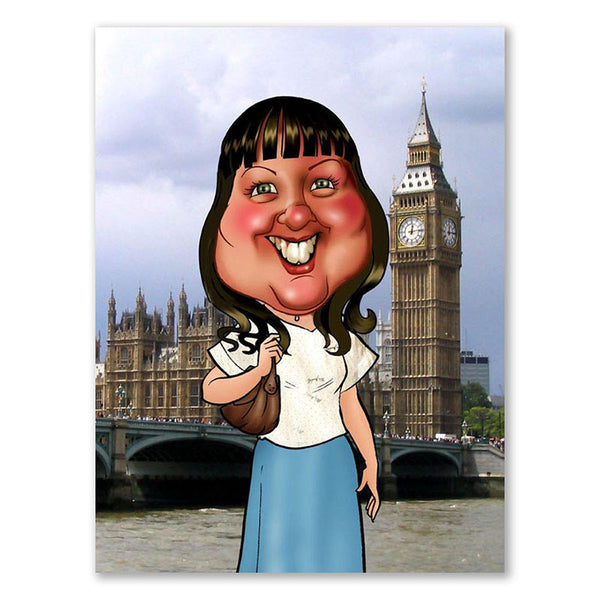 Karikatur vom Foto - London (andere Städte mgl.) (ca222) - Lustige individuelle Karikatur vom eigenen Foto