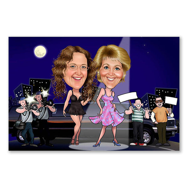 Karikatur vom Foto - Stars (ca234) - Lustige individuelle Karikatur vom eigenen Foto