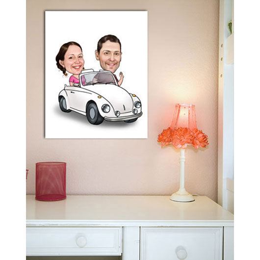 Karikatur vom Foto - Auto (andere Fahrzeugmarken mgl.) WB (ca242wb) - Lustige individuelle Karikatur vom eigenen Foto
